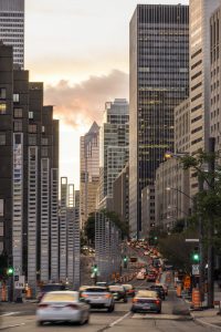 High rise buildings in Montreal cityscape, Quebec, Canada